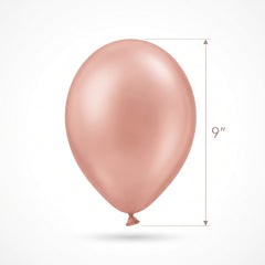 Rose Gold Pearl Latex Balloons, 9-Inch, 20-Pack