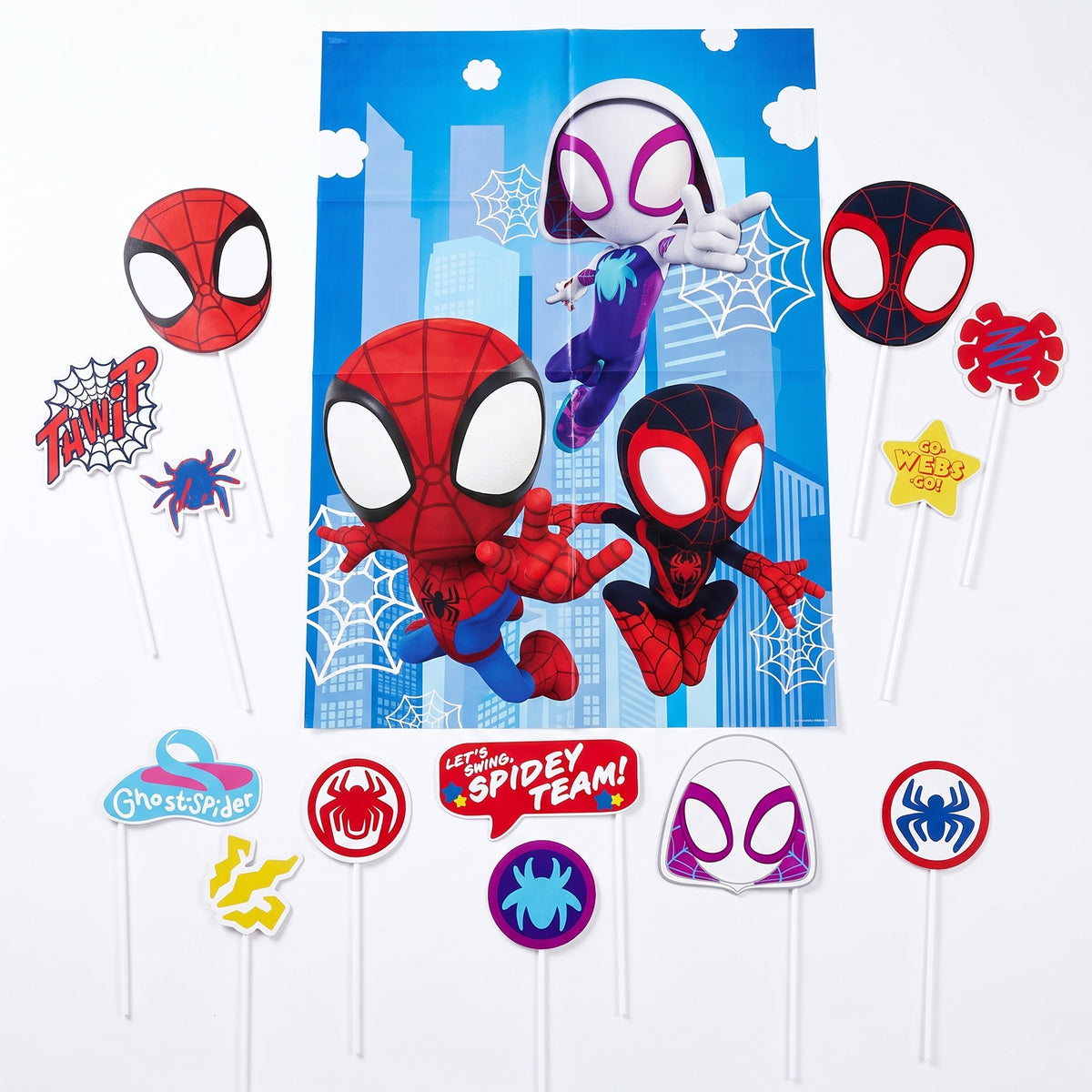 Marvel Spidey and His Amazing Friends Scene Setter Kit with Photo Booth Props