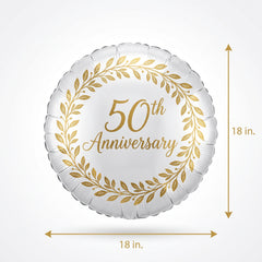 Elegant 50th Anniversary Foil Balloon