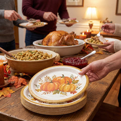 Golden Autumn Harvest Paper Plates - 10.5"