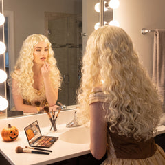 Long Blonde Curly Wig - Perfect for Halloween