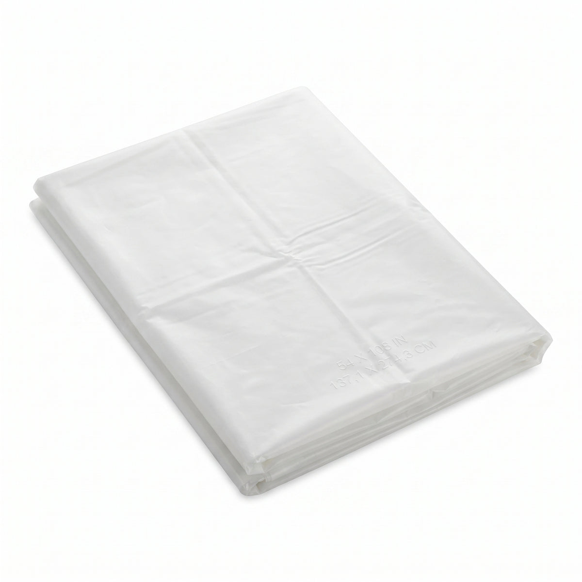 White Plastic Rectangular Table Cover - 54" x 108"
