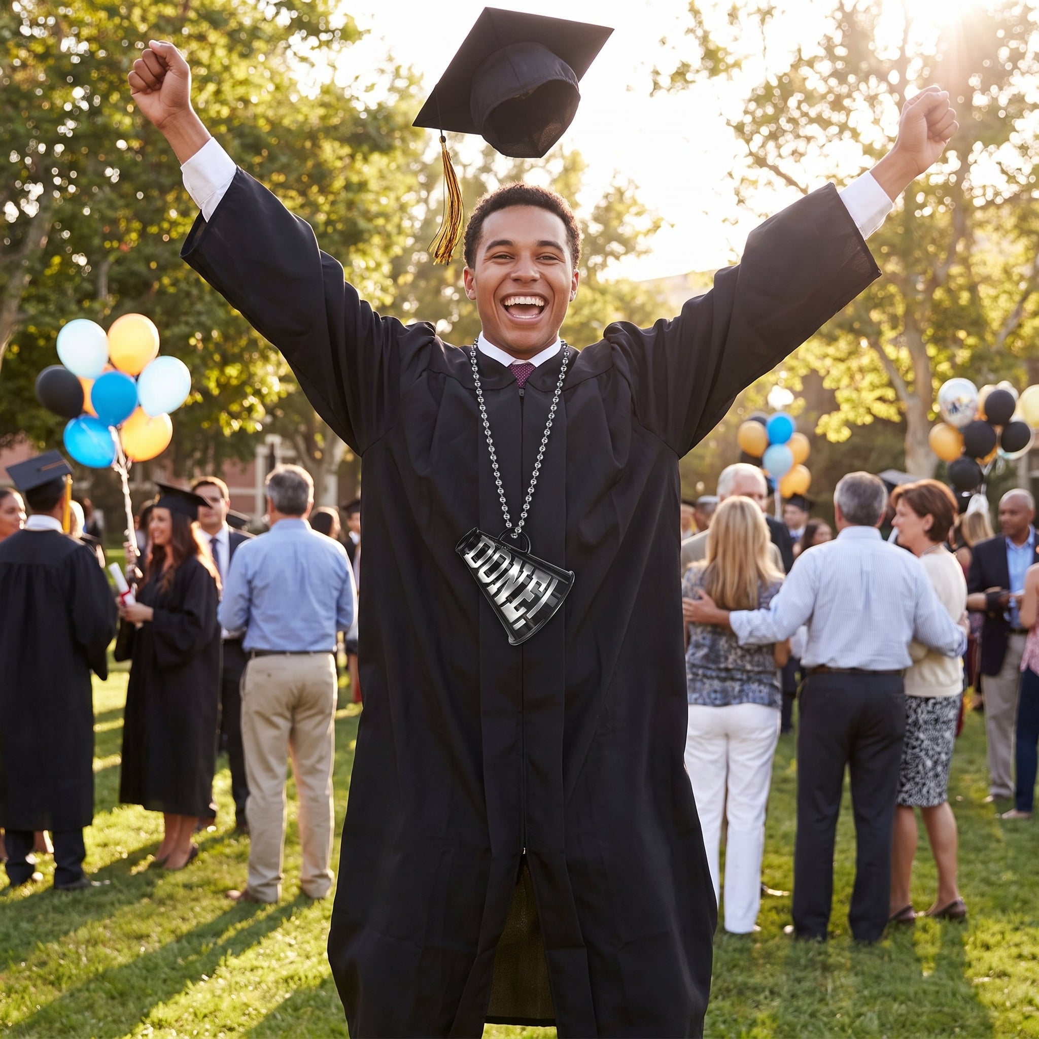 "DONE!" Graduation Megaphone Necklace