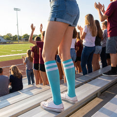 Turquoise Athletic Knee-High Socks for Team Spirit