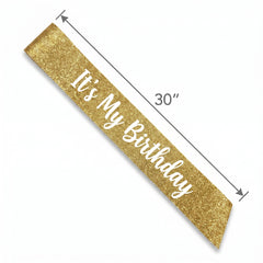 Glitter Gold Birthday Sash for Kids