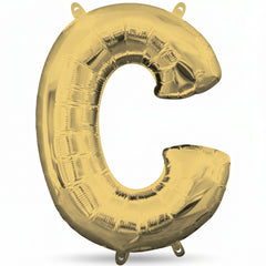 Gold Foil Letter C Balloon - Air-Filled Metallic Decor