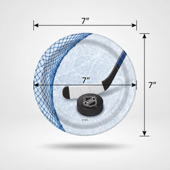 NHL Ice Time 7" Round Paper Dessert Plates - 8 Pack