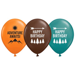 Wilderness Adventure Latex Balloons for Baby's First Birthday, 12-Inch, 6-Pack