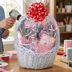 Clear Cello Shrink Wrap Basket Bag - Professional Gift Presentation