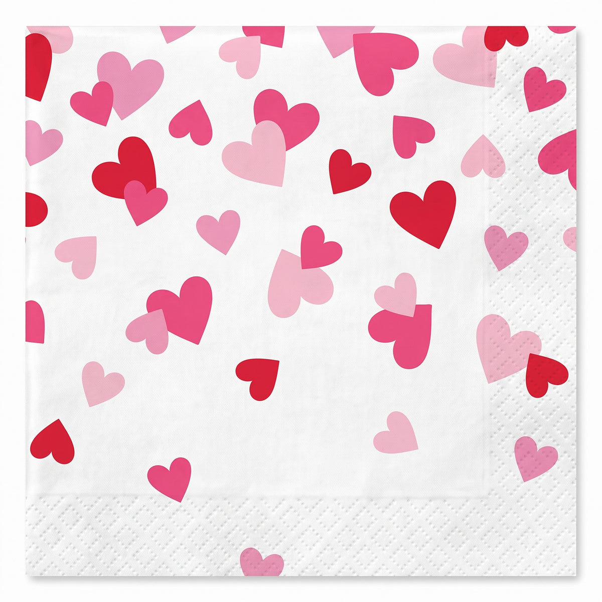 Valentine's Day "Cross My Heart" Beverage Napkins - 16 Pack - 5 In. X 5 In.