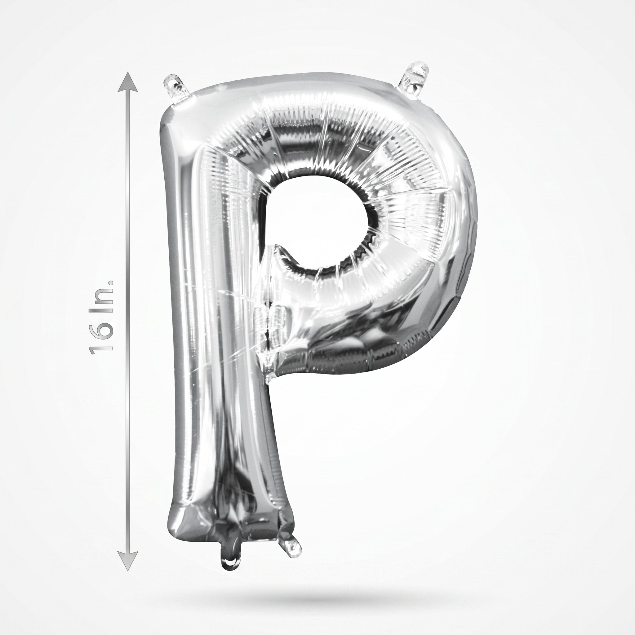 Silver Foil Letter "P" Balloon - Air Filled