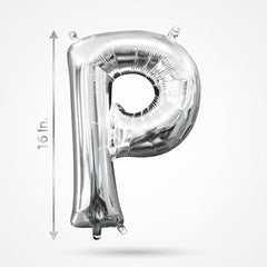 Silver Foil Letter "P" Balloon - Air Filled
