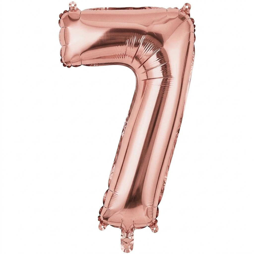 Rose Gold Number "7" SuperShape Foil Balloon | 34"
