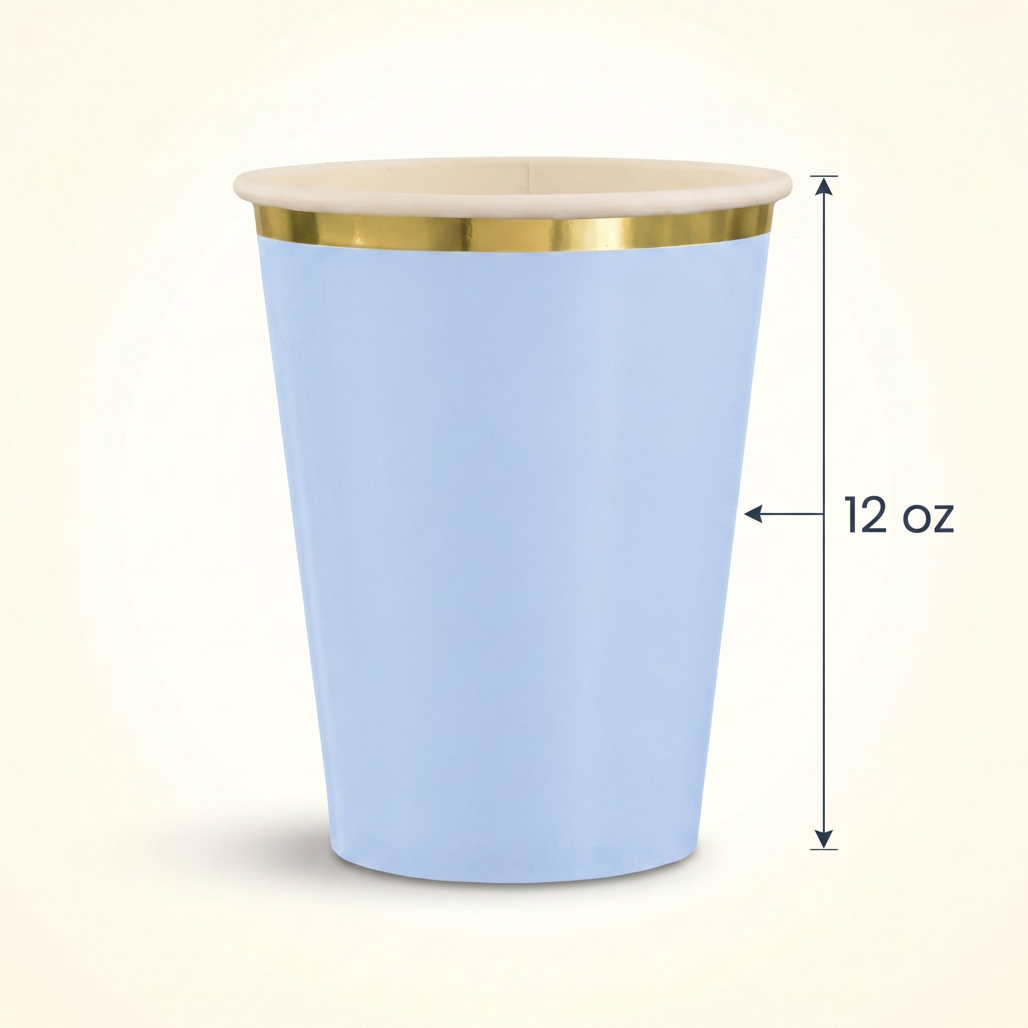 Elegant Blue & Gold 12oz Paper Cups