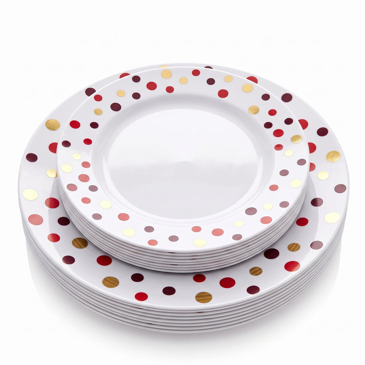 Premium Red Apple Plastic Plates - 20 Pack