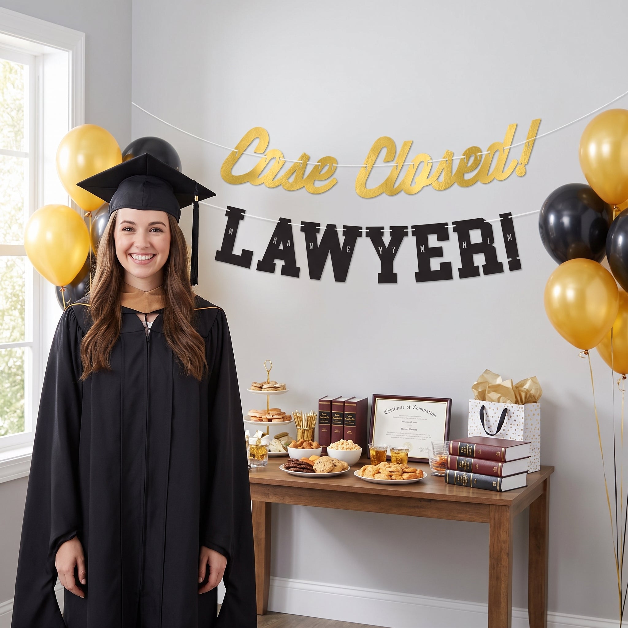 "Case Closed!" Law School Graduation Banner