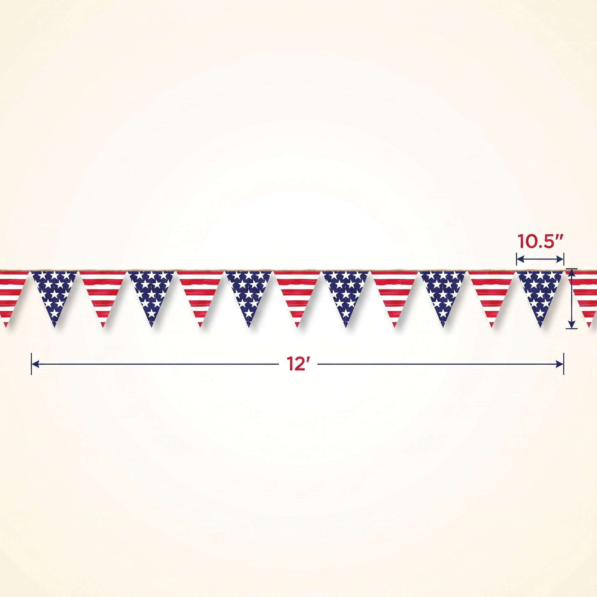 Stars and Stripes Patriotic Pennant Banner