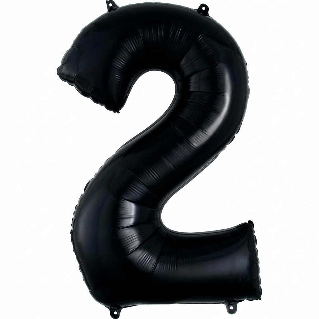 Black Number "2" SuperShape Foil Balloon | 34"