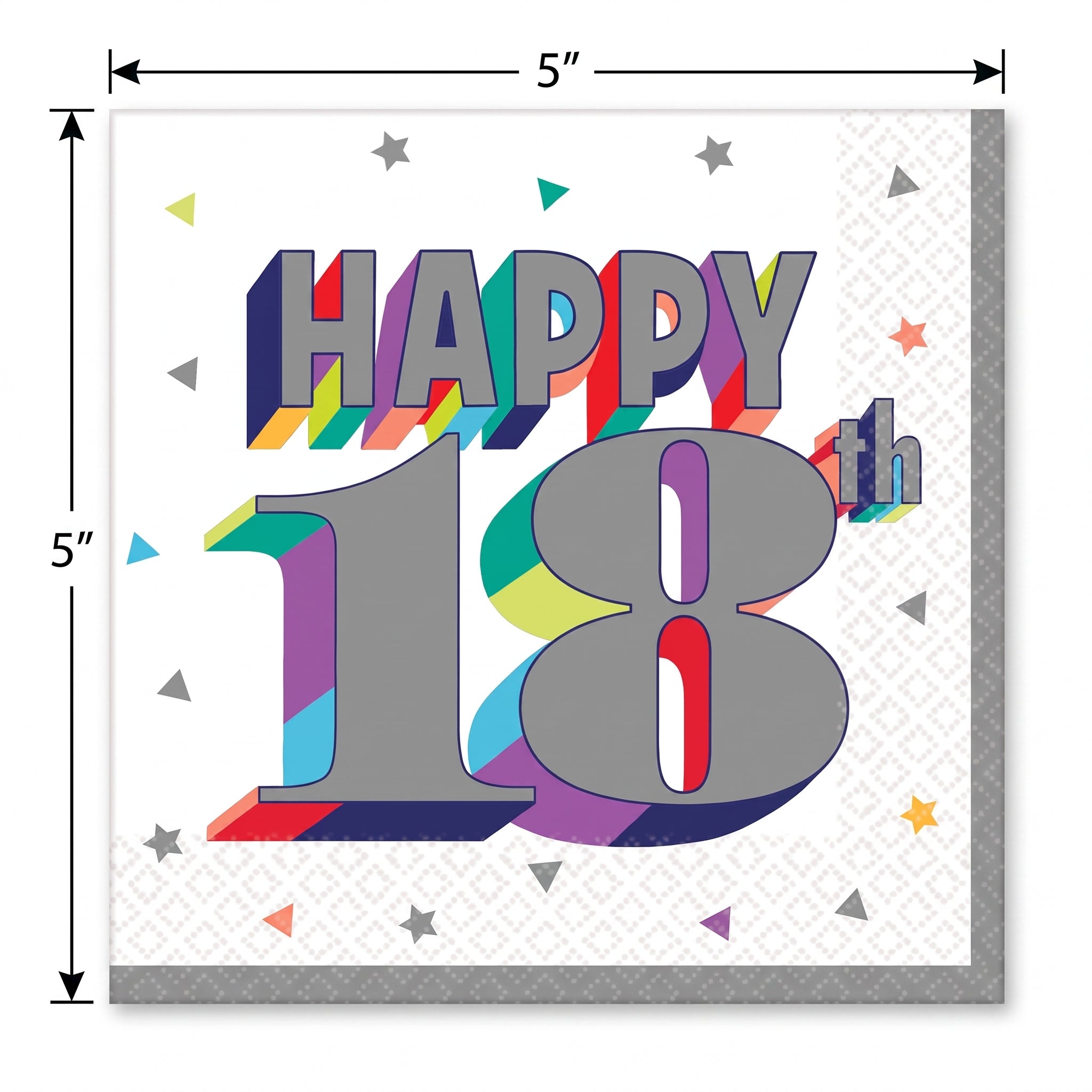 Here's to 18 Birthday Beverage Napkins - 16 Count - 5 In. X 5 In.