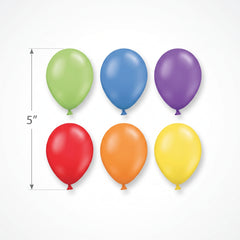 Assorted 5" Latex Balloons, 50 Count - Vibrant Party Pack