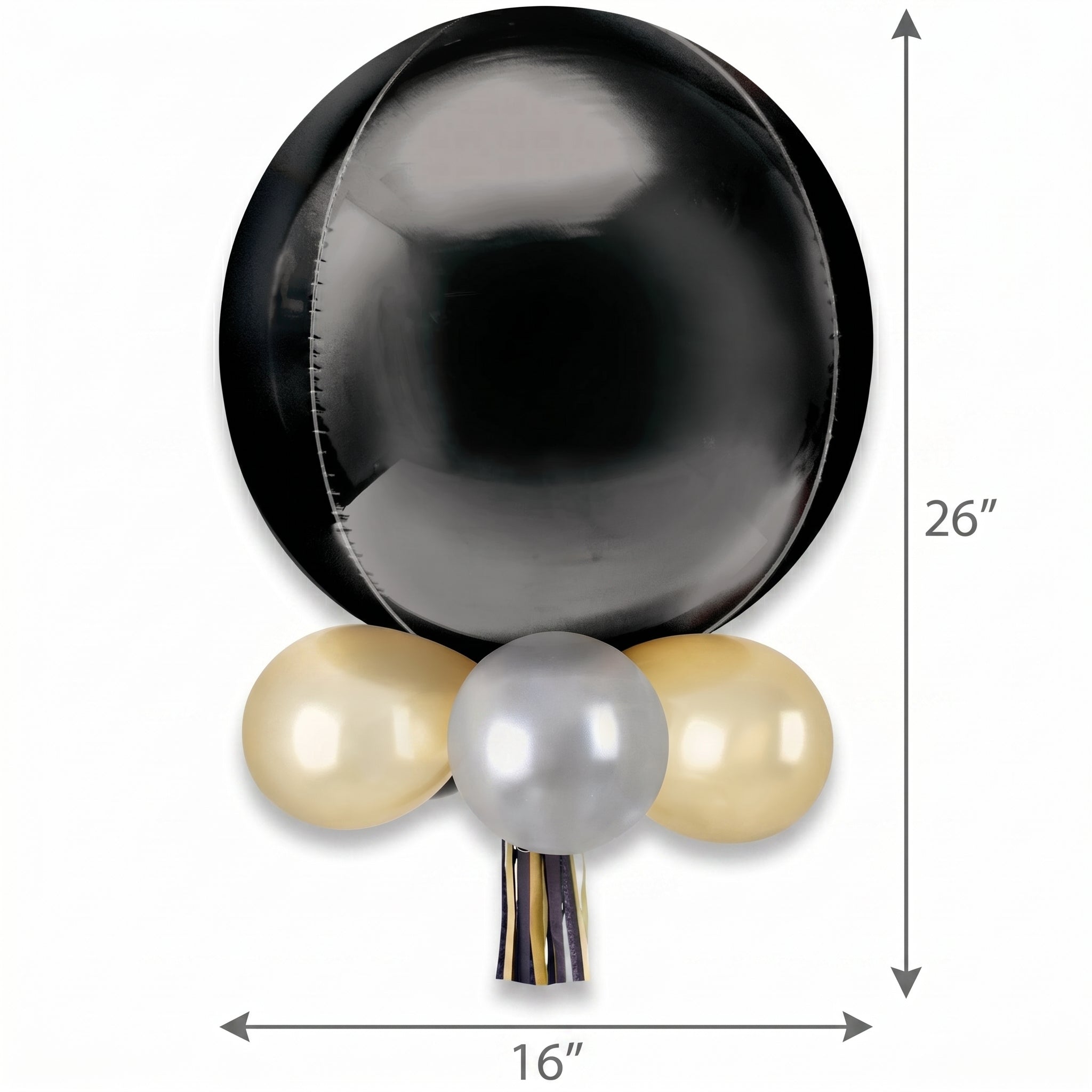 Luxe Black & Gold Balloon Chandelier Kit - 16x26 Inches