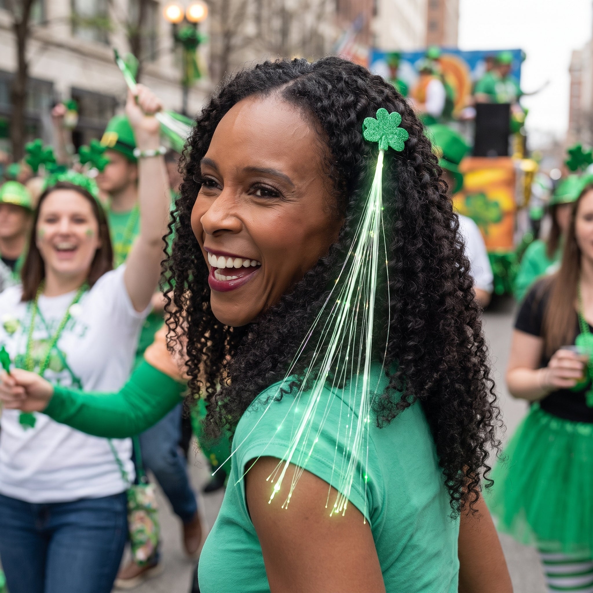St. Patrick's Day Light-Up Hair Extensions - 3 Pack