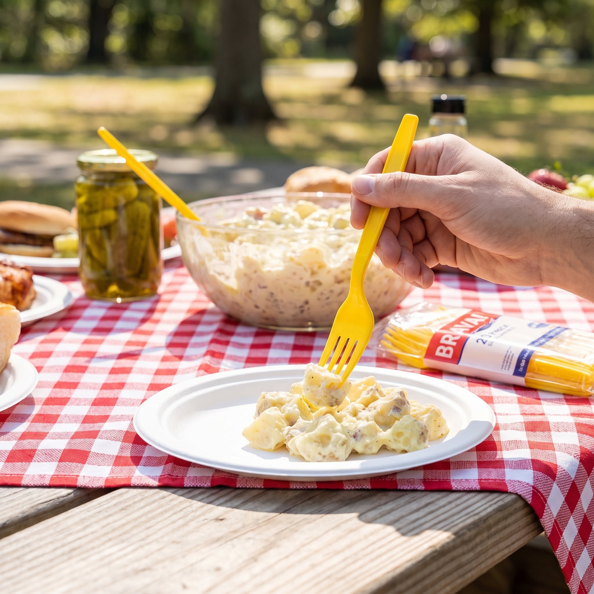 Sunshine Yellow Plastic Forks - 7.5 in. - 20 Pack
