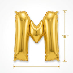 Gold Metallic Letter "M" Foil Balloon