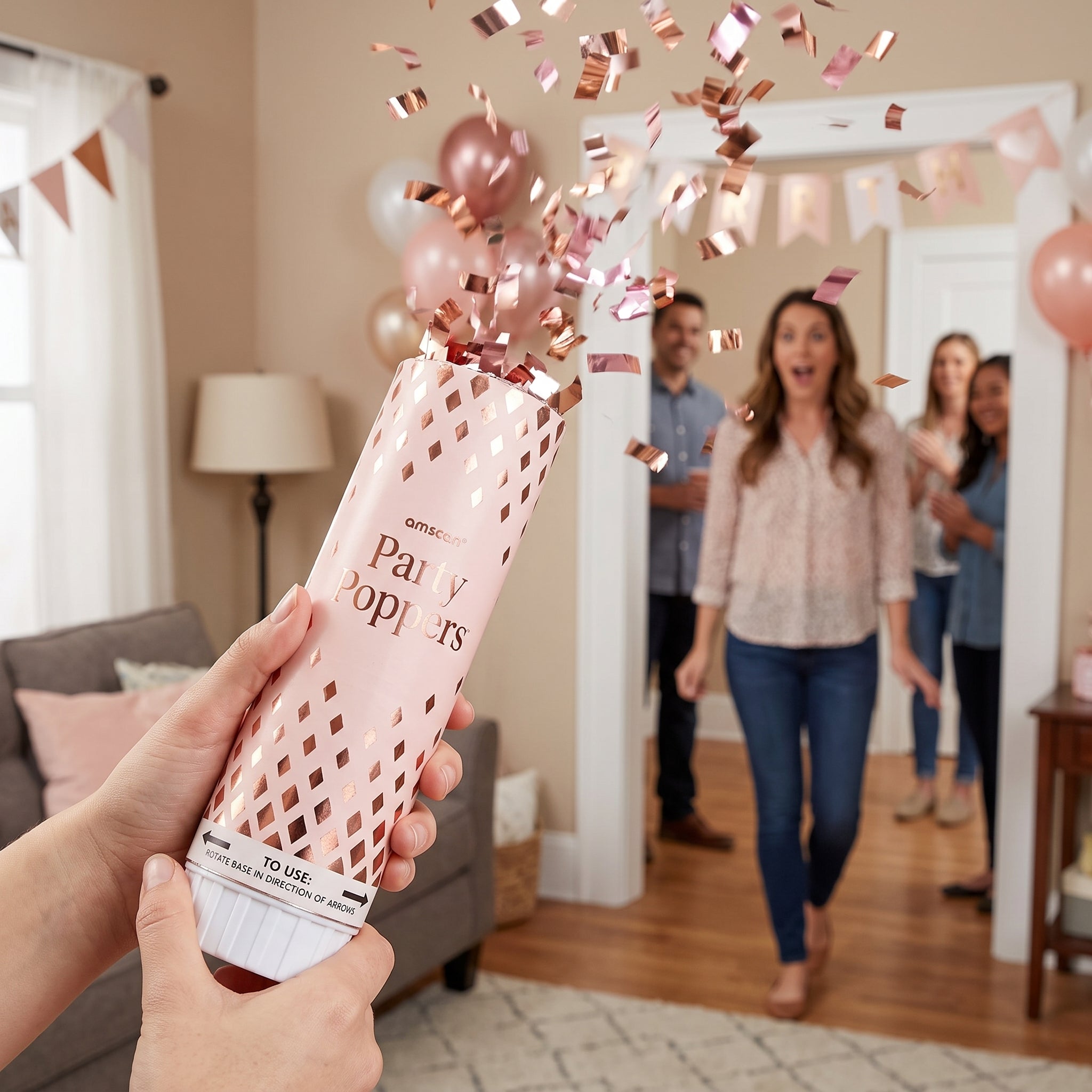 Blush Pink Birthday Confetti Popper - 2 Pack