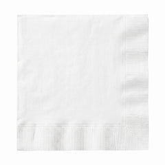 Classic White Beverage Napkins - Solid Color - 5 In. X 5 In.
