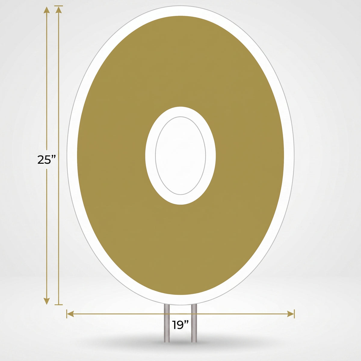 Gold Number 0 Yard Sign for Celebrations