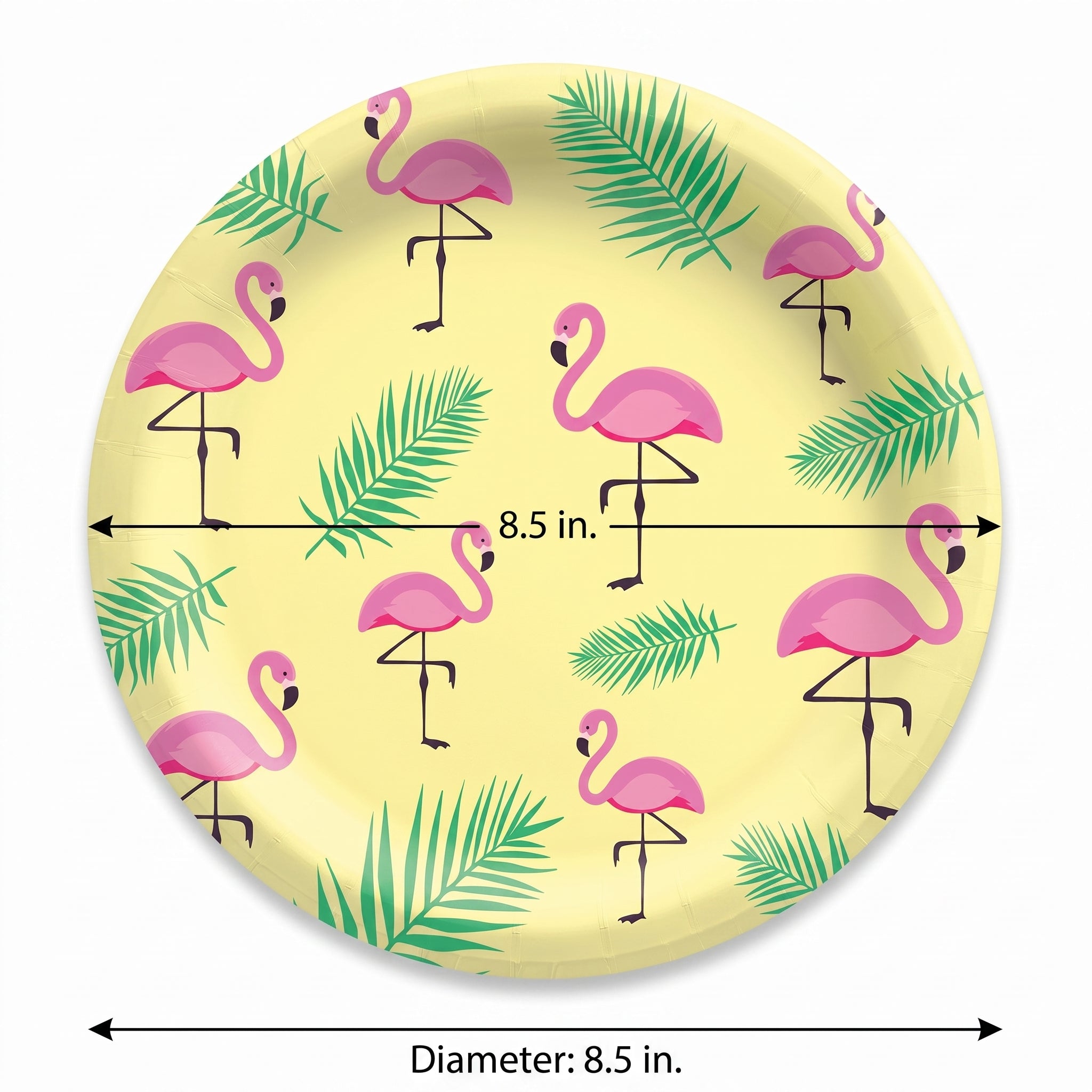 Flamingo Paradise 8.5" Round Paper Plates