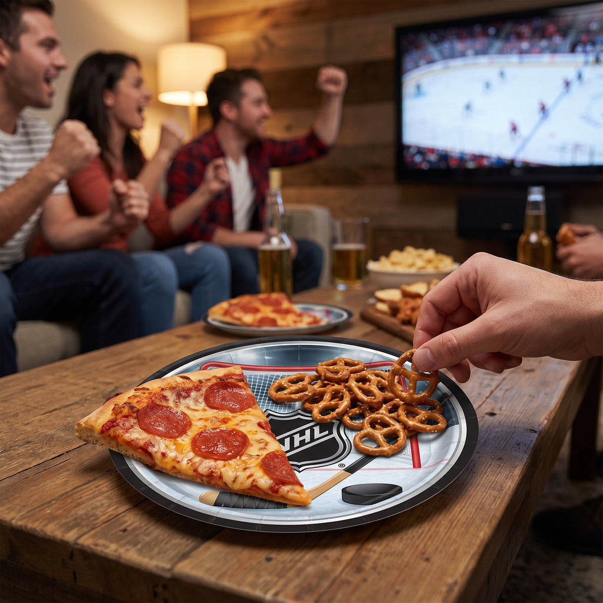 NHL Ice Time 9" Round Paper Plates, 8-Pack