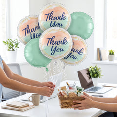 Elegant Metallic Thank You Foil Balloon Bouquet - 5 Piece Set
