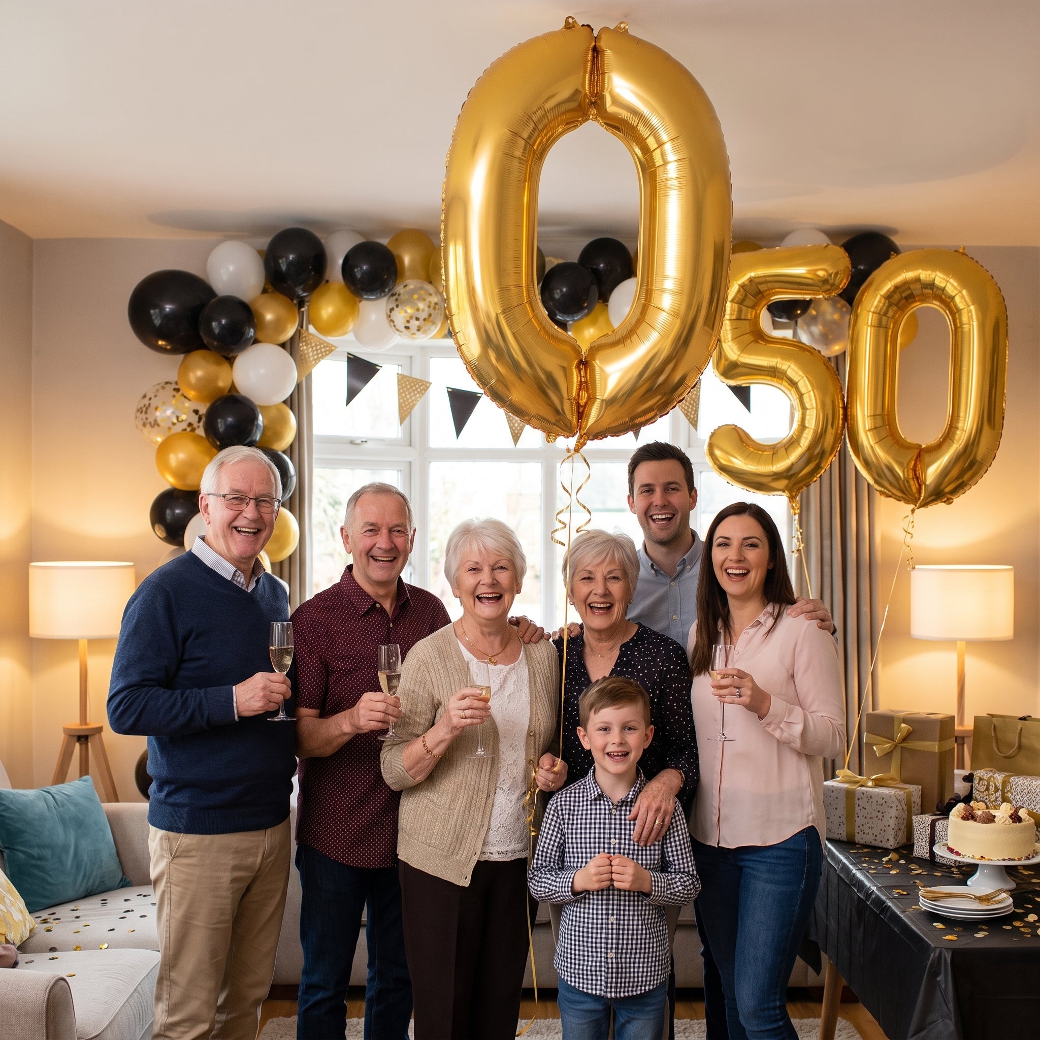 Gold Number 0 Foil Balloon - 50 Inch Metallic Celebration Decor