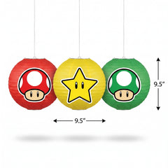 Nintendo Super Mario Bros Paper Lantern Decorations, 9.5-Inch, 3-Pack