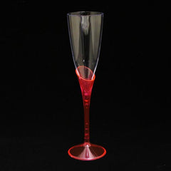 Cerise Stemmed Plastic Toasting Flutes | 12 Count