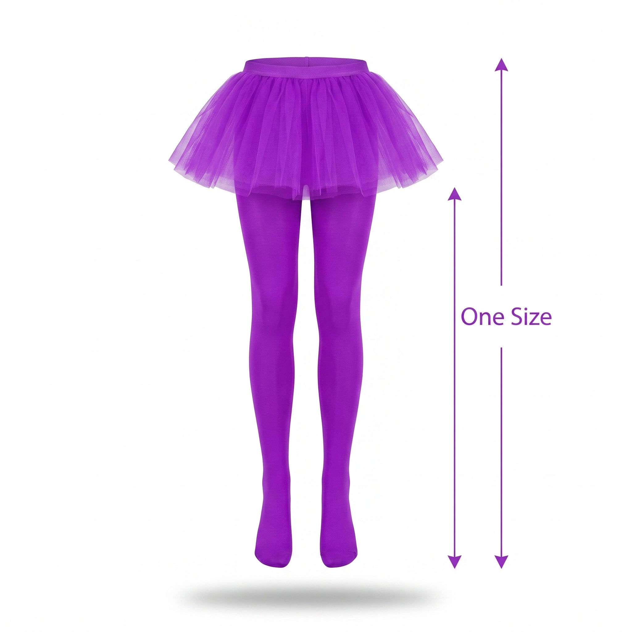 Kids' Purple Footless Tights - Cheerful Costume & Team Spirit Accessory