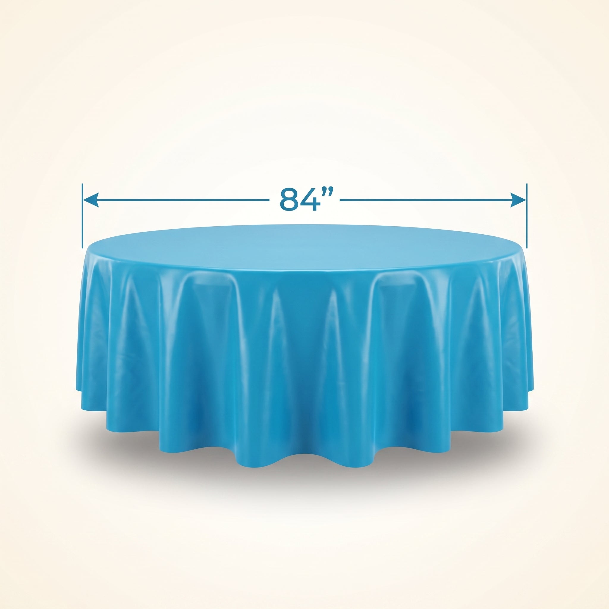 Caribbean Blue Flannel Backed Round Table Cover - 84"