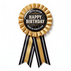 "Better with Age" Birthday Award Ribbon - Black/Gold