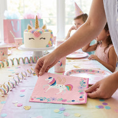 Enchanted Unicorn Birthday Lunch Napkins - 6.5 In. x 6.5 In. - 16 Count