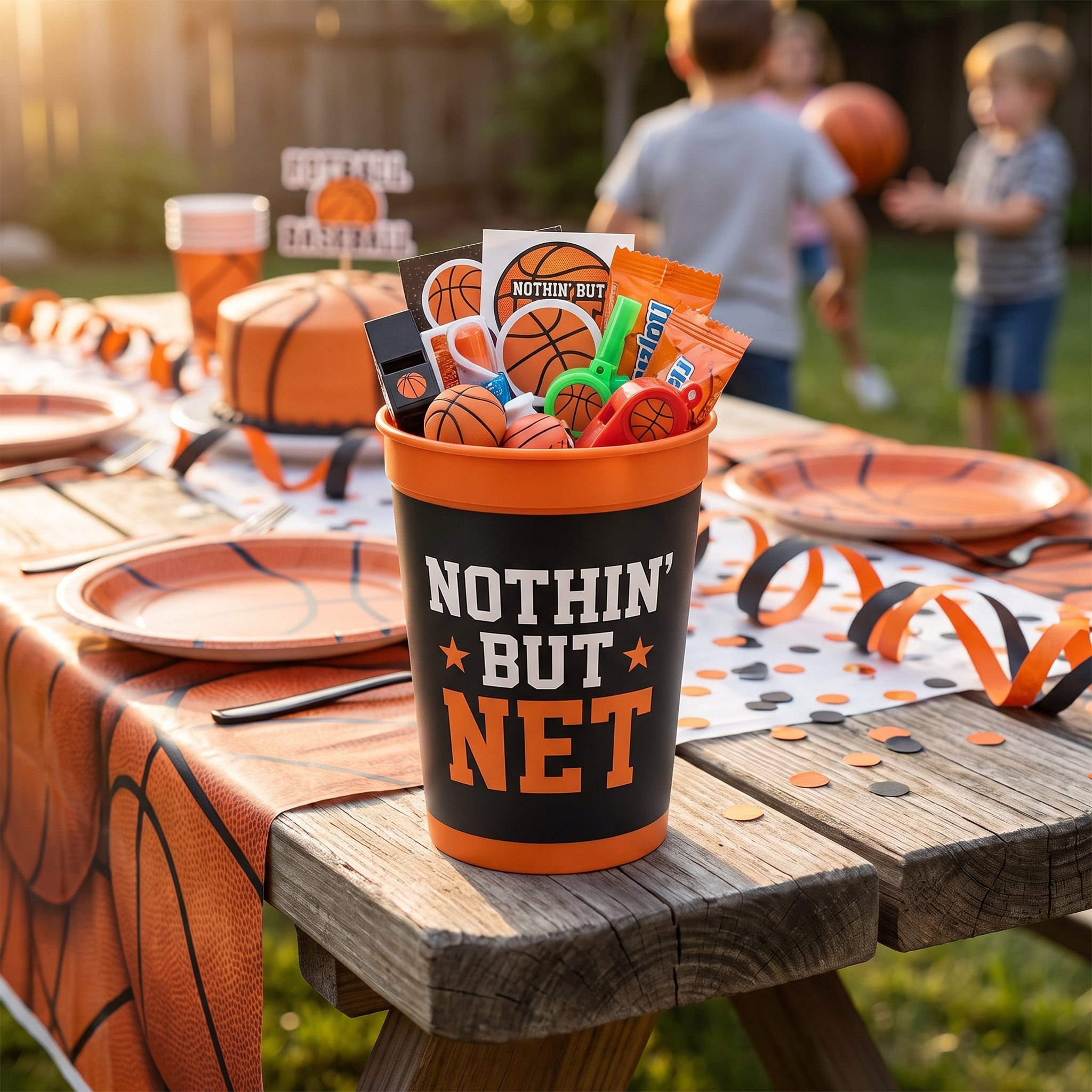 "Nothin' But Net" Basketball Reusable Favour Cup, 16 oz