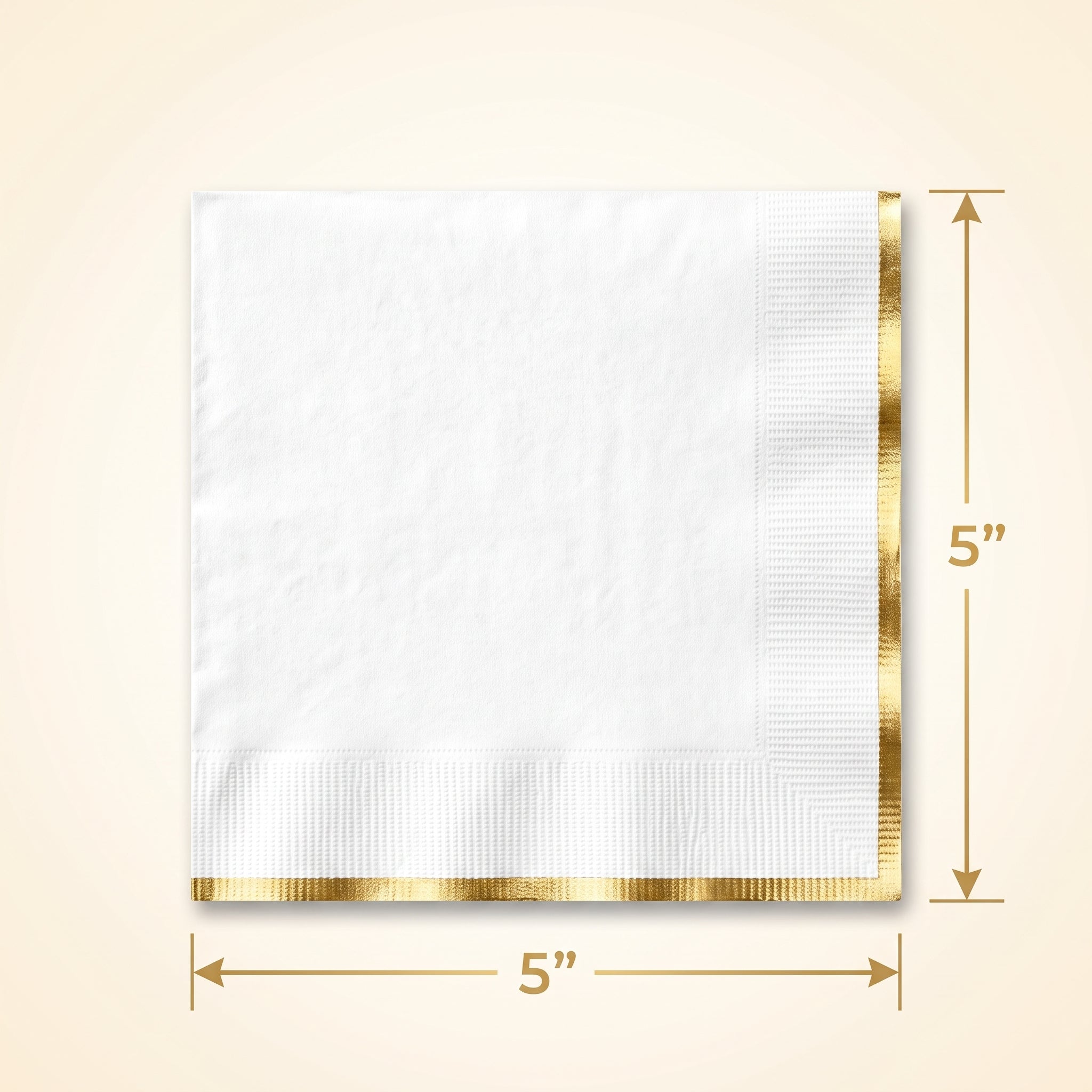 Elegant White Hot Stamped Beverage Napkins - 5 In. X 5 In.