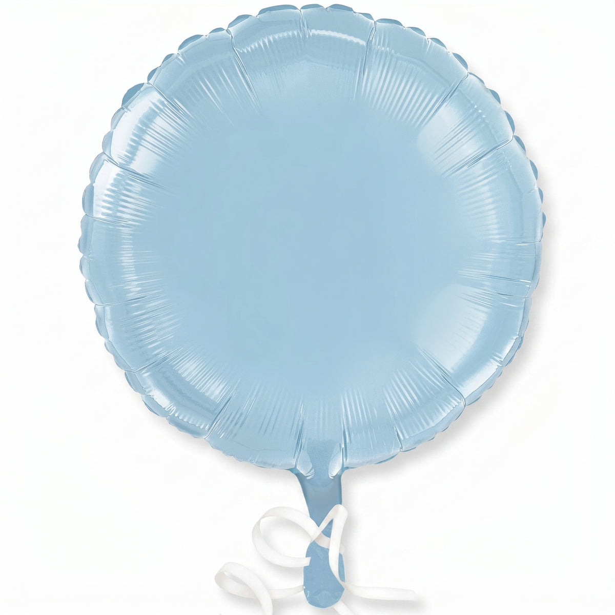 Pastel Blue Foil Balloon 18 Inch Round - Self-Sealing Light Blue Mylar Balloon with Ribbon for Baby Shower, Gender Reveal, Birthday Party Decorations