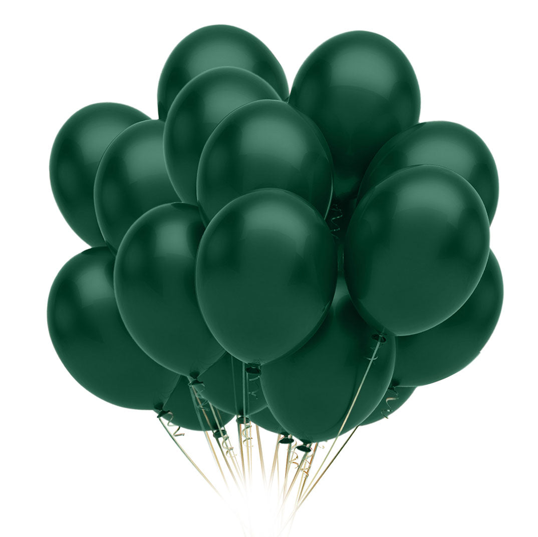 9 In. Dark Green Latex Balloons | 20 Count