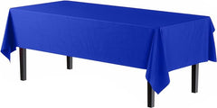 Dark Blue Plastic Table Covers | 12 Pack