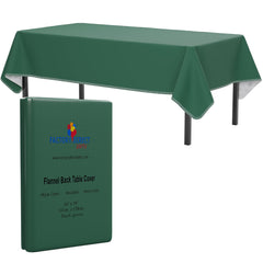 Dark Green Flannel Backed Table Cover 54 In. x 70 In.