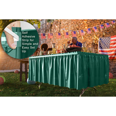 Dark Green Plastic Table Skirt