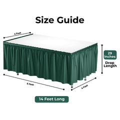 Dark Green Plastic Table Skirt