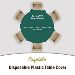 Dark Green Round plastic Table Cover